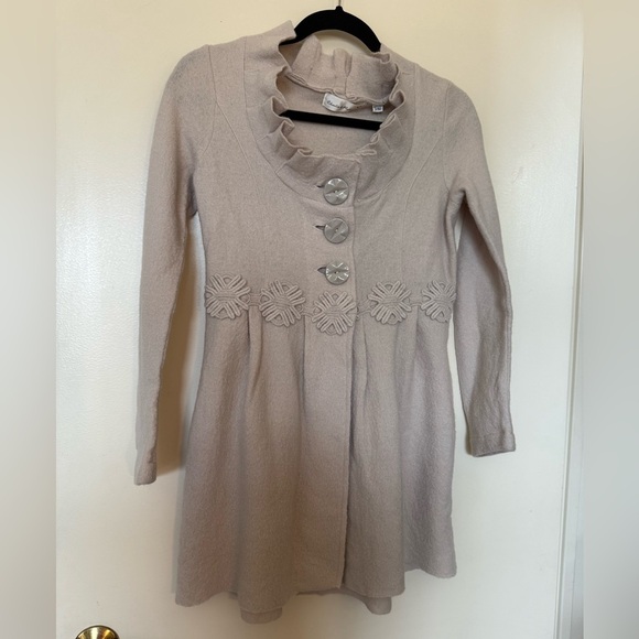 NWT Anthropologie Ivory Wool Alice in Autumn Jacket by Charlie & Robin in Size S - Picture 1 of 10